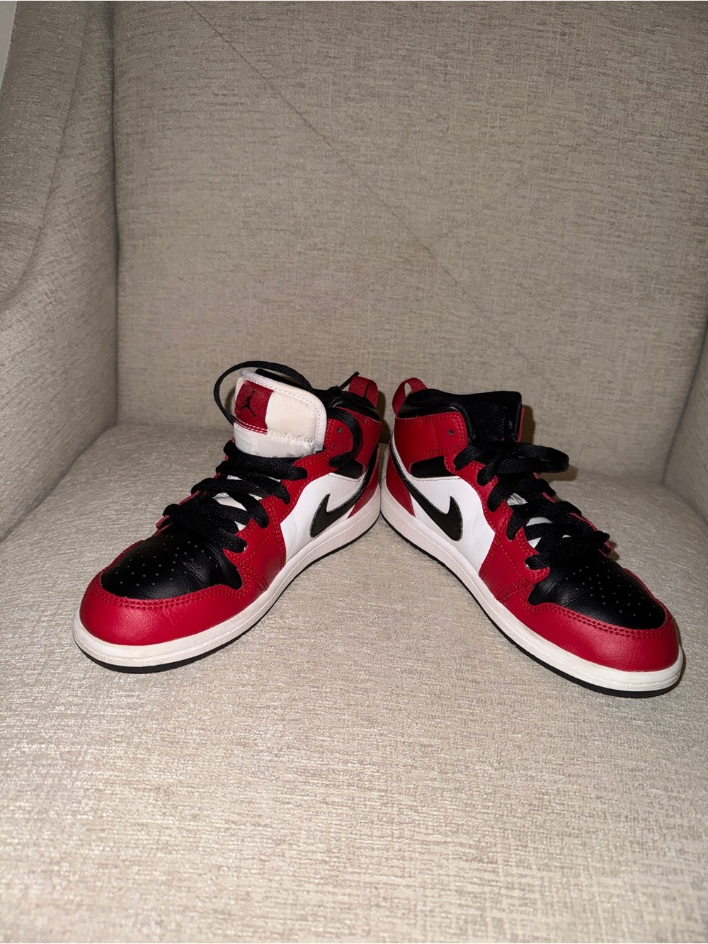 Jordan Kids Red Black White High-Top Sneakers